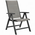 Inklapbare tuinstoel met armleuningen, grijs/zwart, 55 x 65 x 108 cm