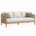 3-zits tuinbank 200 x 80 x 75 cm van naturel acaciahout met touw en witte kussens