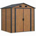 Gegalvaniseerde stalen opbergschuur met dubbele deuren 238 x 191 x 215 cm Bruin/Antraciet