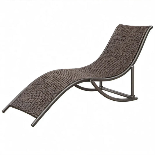 Schommel-ligbed 150 x 60 x 75 cm van donkerbruin PE-rotan en gepoedercoat staal